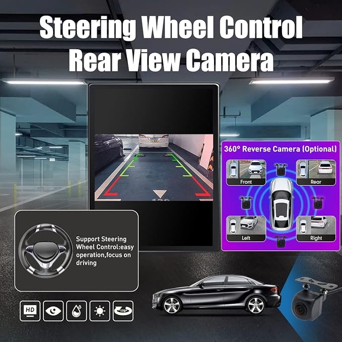 Kunfine Tesla Style Car CarPlay Android Auto Navigation Stereo GPS Radio Reverse Camera 9.7" IPS Touchscreen Headunit Tablet Media Player For Peugeot 301 13-22 if Applicable Octa Core 6G+128G Advanced