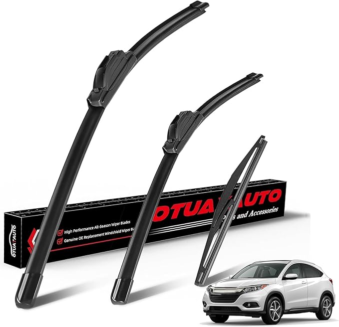 OTUAYAUTO Premium Windshield Wiper Blades - Replacement for Honda HRV HR-V 2016-2022, All-Weather Performance, Front and Rear Wiper Blades, U Hook - 26"+18"+10" (Pack of 3)