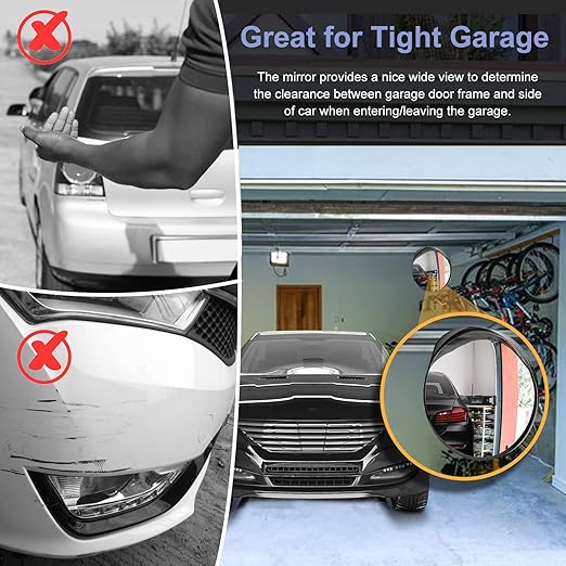 moveland Convex Security Mirror - 16 Inch Adjustable Wide View, Acrylic Shatterproof for Traffic, Parking, Driveway, Store, Garage, Warehouse, Blind Spot - Support Indoor and Outdoor