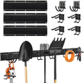 Garage Tool Organizer Wall Mount, Heavy Duty Garage Organization Tool Storage Utility Rack, Sturdy Storage Rack Hanger with Adjustable Hooks, Garden Tool Organizer for Shovel, Rake, Folding Chair