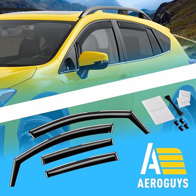 Extra Durable Window Deflectors in-Channel Window Visors Rain Guards Fit for XV Crosstrek 2018-2023, Sun Visors, Wind Vent for Shades, Exterior Car Accessories - 4pcs. AG0837