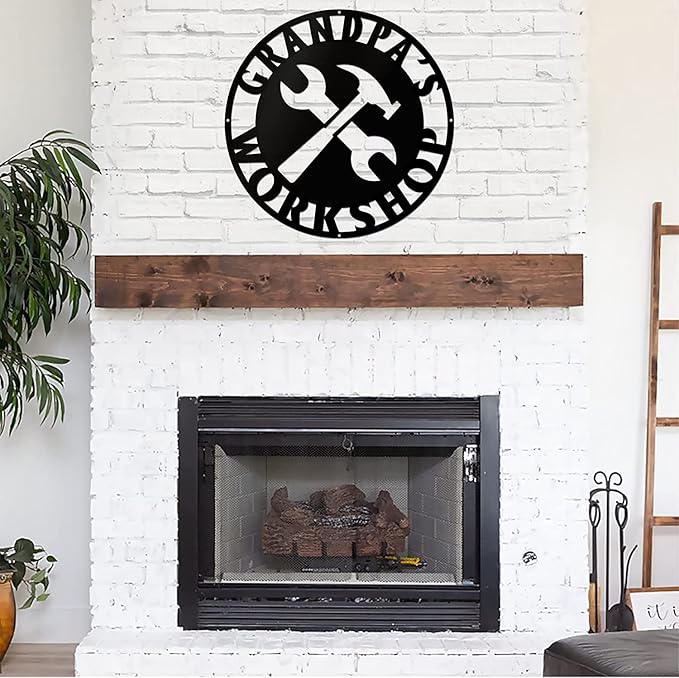 Personalized Papa's Workshop Metal Sign - Custom Dad's Garage Wall Decor for Mechanic, Birthday Gift for Men, Boyfriend - Fathers Day Workshop