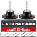 3-inch Conditioning Disc Pad Holder Assembly, Pack of 2-1/4'' Shank - Compatible with 3M ROLOC Scotch-Brite Brand Discs - Speed-Lok TR Quick-Change Attachment