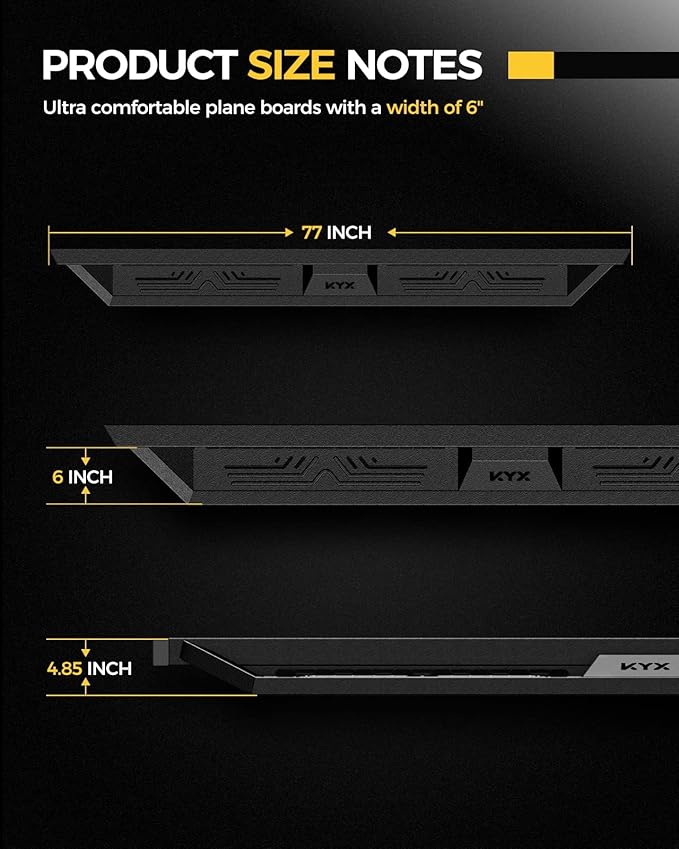 KYX Running Boards & Steps Nerf Bars Fit for 2015-2025 Chevy Colorado/Canyon Crew Cab, A Pair 6 inch Car Door Side Steps Nerf Bars Truck Boards Step Rails-Dual Tube
