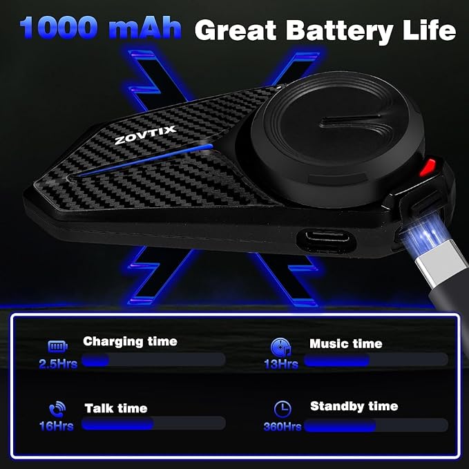 Motorcycle Helmet Headset, 8 Riders Intercom Headset Communication System Speakers with Music Sharing/HiFi Sound/3 EQ Music Modes/DSP&CVC Noise Cancellation/IP67/FM Radio/Wake up Siri (2 Pack)