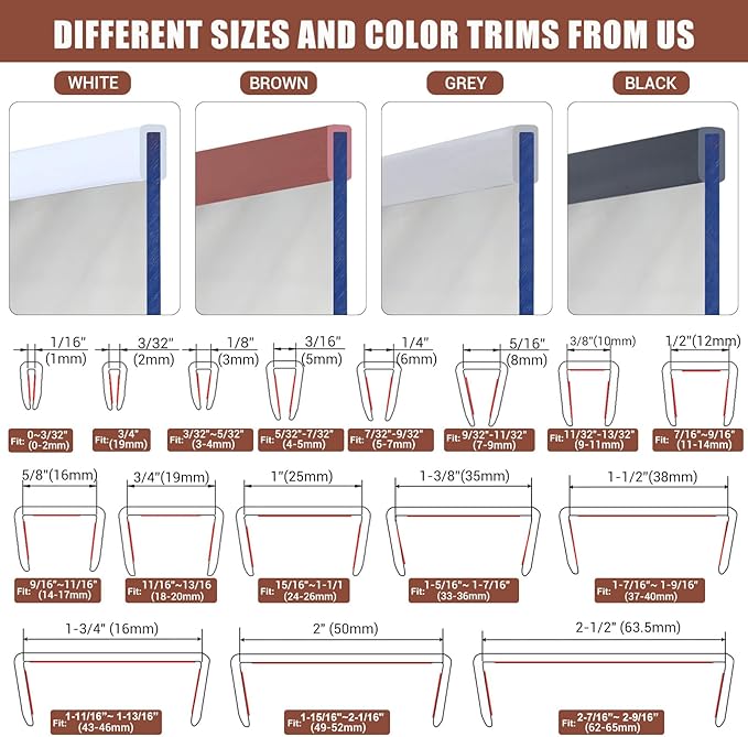 Rubber Edge Trim, Flexible Edge Trim for Sharp Edge, 1/8" U Channel Edge Protector, Self Adhesive Edge Guards for Plywood and Glass Parts, 20Ft, Brown Color