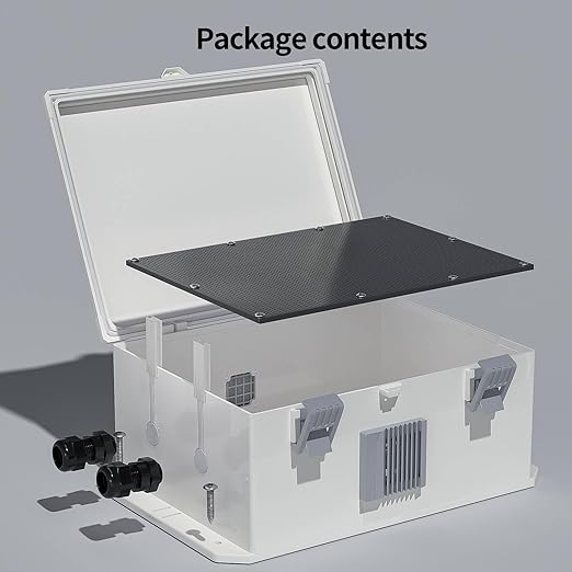 Outdoor Electrical Junction Box, ABS Water Resistant Enclosure with Internal Mounting Panel & Hinged Cover (13" H* 9.2" L* 5.6" W)
