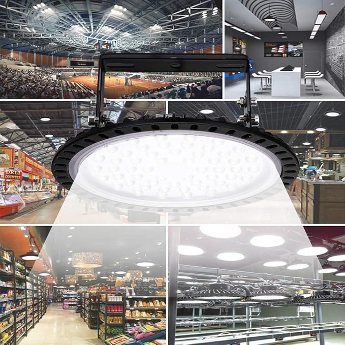 Viugreum 5 PACK 200W UFO LED High Bay Light, 20000LM 6500K Daylight White LED Warehouse Lighting, IP65 Waterproof Commercial Bay Lighting for Garage Barn Workshop Wet Location