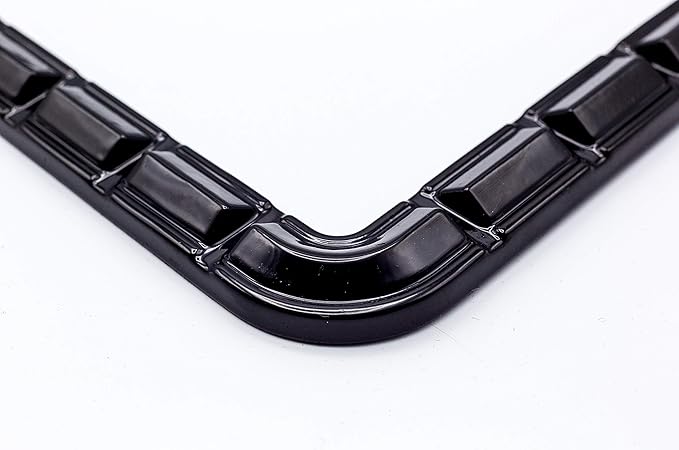 Creathome 3D Brilliance Black License Plate Frames, Pure Zinc Alloy Metal with Chain Patterned