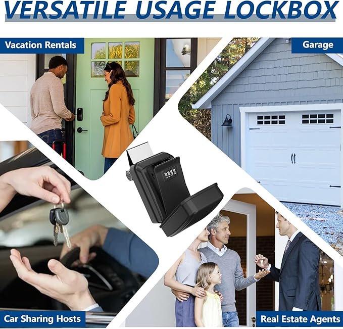 Car Window Lock Box for Turo, Car Key Lock Box with Key Labeling Tag, Car Lock Box Fit for Ride Share, Turo, GetAround, Larger Capacity, Weather-Proof Protective Cover(New Version)