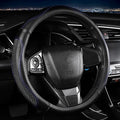 Leather Car Steering Wheel Cover 15 inch Universal Fit Microfiber Steering Wheel Cover Anti-Slip, Soft, Breathable, Full Surround Car Wheel Cover