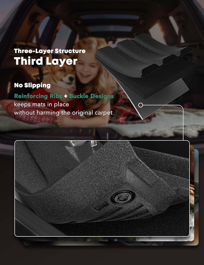 YHTAUTO Floor Mats Fit for Honda Civic 2025-2022, Acura Integra 2025-2023 (Rear Seats with or Wthout USB Ports), All Weather Car Floor Liners TPE Custom Fit Odorless Non-Slip