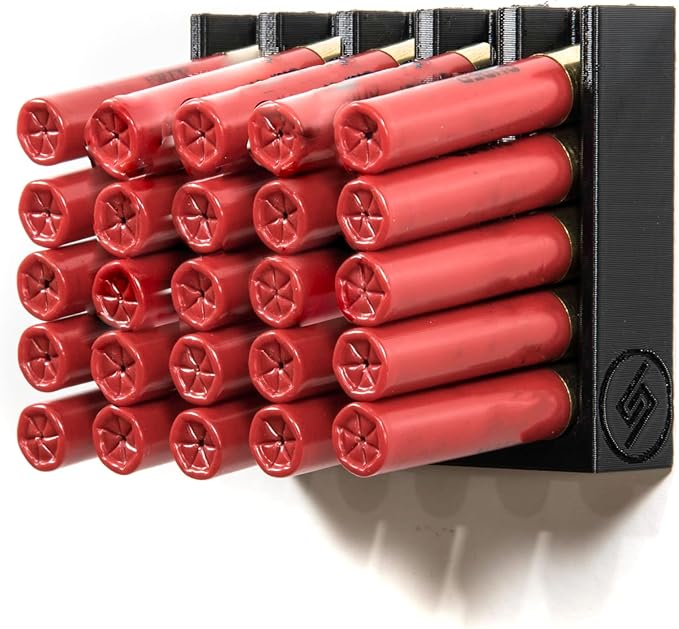 Spartan Mounts Shotgun Shell Storage Solution | Safe Gun Room Display Storage Organization Man Cave Husband Military Police Home Self Defense 12 20 410 Gauge