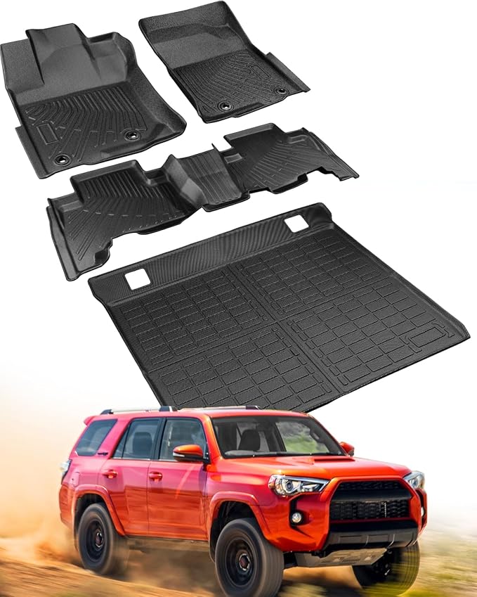 All Weather Floor Mat for Toyota 4Runner 2024 2023 2022 2021 2020 2019 2018 2017 2016 2015 2014 2013 (Only for 5 Seat),Heavy Duty for Lexus GX460 2014-2023 Floor Mat TPE Liners for 4Runner Accessories