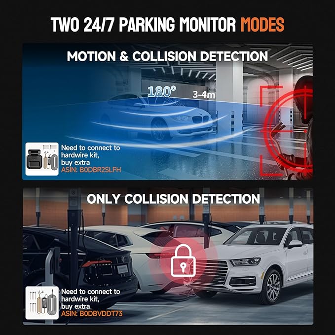 Dash Cam Front and Rear Inside, 360° Dash Camera for Cars 4 Channel 4K/2K FHD Mini Dashcam, Car Camera Built-in WiFi GPS, with 64GB Card, Voice Control, Night Vision WDR/HDR,24/7 Parking Mode V50-4CH