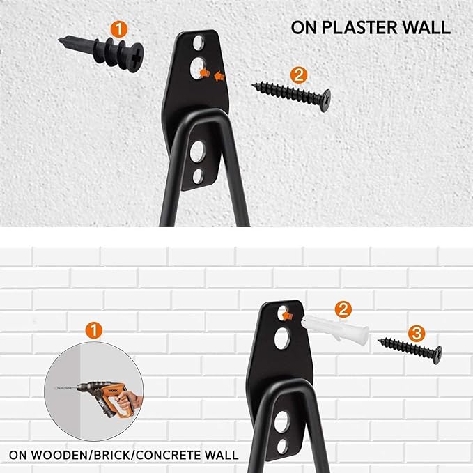 SMARTOLOGY Heavy-Duty Utility Hooks, Wall Hanger, Small 2 Pack, 3 inch Long 2.5 inch Wide, for Garage, Indoor and Outdoor, Ladder Hanger Accessories
