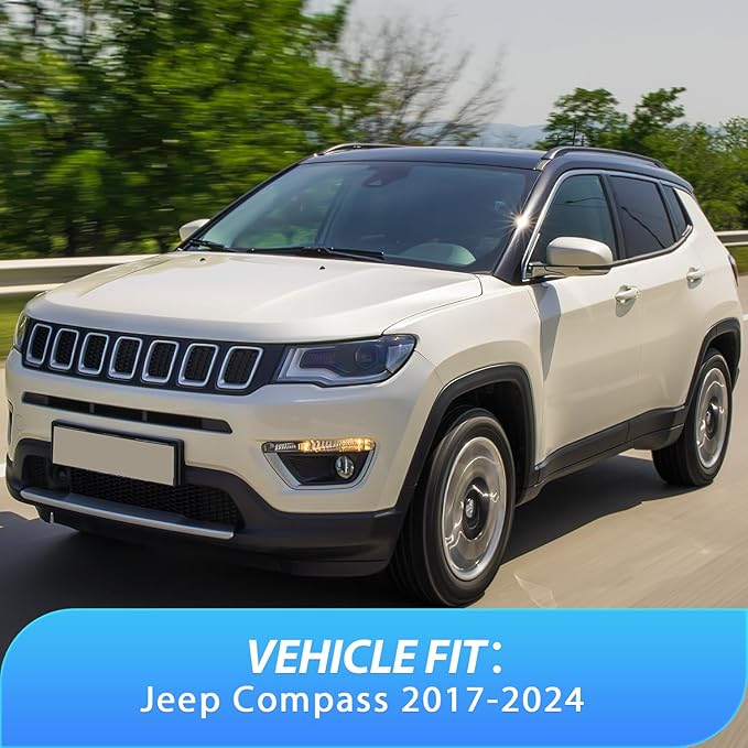Nilight Vent Window Visors for Jeep Compass 2017 2018 2019 2020 2021 2022 2023 2024, in-Channel Rain Guards, Original Window Deflectors-4PCS