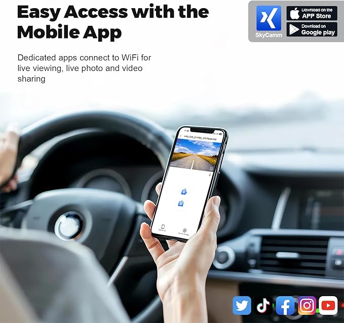 4K Dash Cam Custom fit for GMC Yukon, Yukon XL 2023 2024 2025 (Model A), SLE SLT AT4 Denali Ultimate, Integrated OEM Look, UHD 2160P Video, WiFi & App, G-Sensor, Easy to Install, 128GB Card