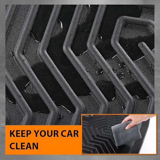 G-PLUS Floor Mats Fit for Ford F150 2015-2025 Super Crew (Includes 2022-2025 Lightning Models) w/o Fold Flat Storage, Custom Fit TPE All Weather Front & 2nd Row Floor Liners Truck Mats,3PCS Black