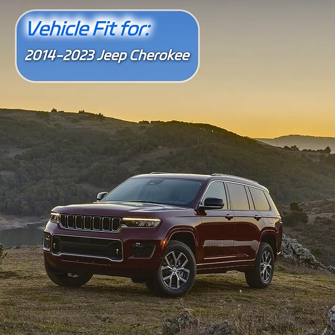 Window Rain Guards Fit for 2014-2023 Jeep Cherokee, Outside Mount Vent Window Visors, Smoke Vent Shade Shield, Car Accessories 2015 2016 2017 2018 2019 2020 2021 2022, 4pcs