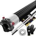 Garage Door Torsion Spring 218x1.75x28 Includes 1” Steel Bearing, Gloves, Manual, and Winding Bars for Right Side of Garage Door Precision E-Coating 5-Year Warranty Min. 30,000 Cycles (Black Cone)