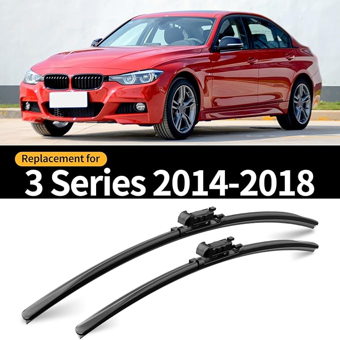 Front Rain Wiper Blades, 2-Piece Set for BMW 3 Series 320i 328i 328d 330i 330e 335i 340i 2014 2015 2016 2017 2018,Automotive Replacement Wiper Blades for Car Window