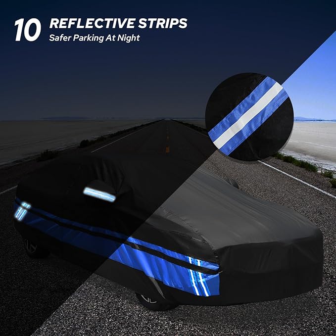 10-Layer for Toyota Corolla Car Cover Waterproof All Weather for Automobiles, Outdoor Full Exterior Covers Rain Snow UV Protection with Door Zipper, Fit for Toyota Corolla 2000-2024