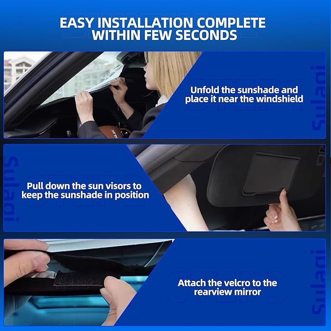 Windshield Sun Shade for Che-vrolet Chevy Equinox 2025 2026 Foldable Sunshade Custom Fit Front Window Car Interior Accessories Protector Blocks UV Rays