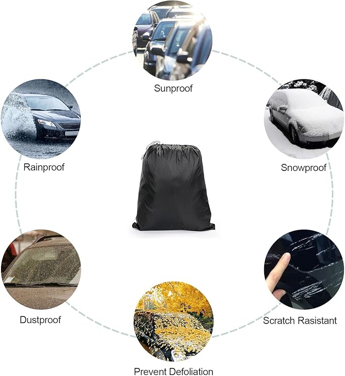 Toyota RAV4 Car Cover Waterproof All Weather for Automobiles, 2013-2023 Toyota RAV4, with Windproof Strap and Driver Door Zipper，Weather Waterproof Sun Rain UV Dust Snow Protection