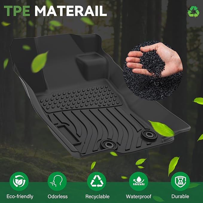 All Weather Liner Floor Mats Custom Fit for 2025 Subaru Forester Anti-Slip 3D Pattern Car Mats Thicken Waterproof Odorless Passenger Front Mat - Essential Accessories for 2025 Subaru Forester