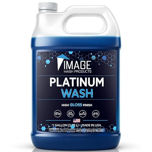 Image Wash Products - (1-Gallon Platinum Wash Car Soap – Car Wash Foam Soap for Foam Cannon & Pressure Washer | High Gloss RV/Truck Wash Soap | Bubble Gum Scent, Detailer Grade Car Soap