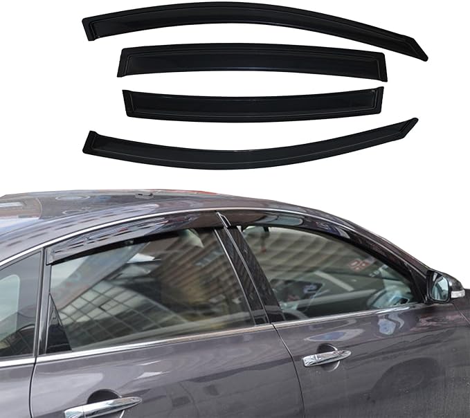 Wind Deflector Compatible with Nissan Altima 4-Door Sedan 2007-2012 Smoke Sun/Rain Guard Window Visors 94005