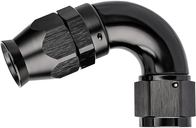 EVIL ENERGY 12AN 120 Degree PTFE One Piece Full Flow End Hose Fitting Aluminum Black