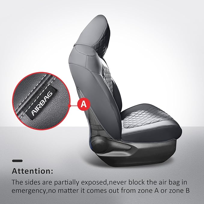 MIROZO RAV4 Seat Covers,Faxu Leather Car Seat Covers Non-Hybrid Fits for 2019-2025 Toyota RAV4 LE,XLE,XLE Premium,Limited,SUV Seat Cover,Seat Cushion Full Set (Not for Adv & TRD-Off,Grey)