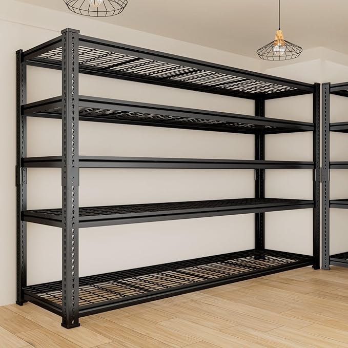Storage Shelves, Garage Shelving Heavy Duty 3300 LBS Capacity, 60"L x 24"W x 78"H Adjustable Metal Shelving Organizer Wire Rack, 5 Tier Utility Shelf Unit for Pantry Closet Warehouse Organization
