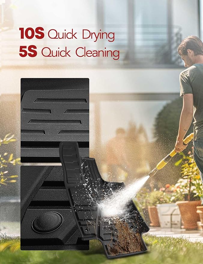 YHTAUTO Floor Mats Fit 2019-2025 Toyota RAV4 (Include Hybrid), TPE All Weather Car Mats Waterproof Anti-Slip Odorless Floor Liner, Interior Car Accessories Front & 2nd Row Liner