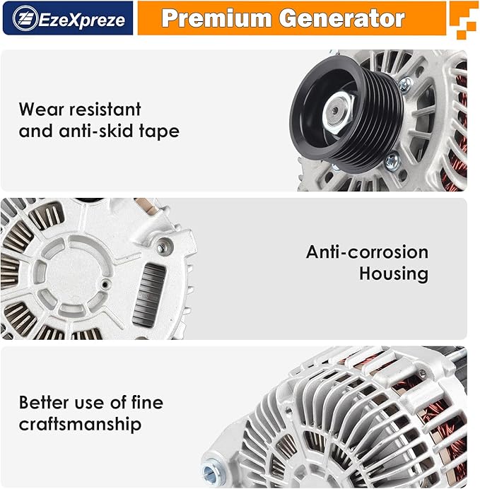 Ezexpreze Alternator fit 2007 2008 2009 2010 Nissan Altima, 2009 2010 for Nissan Maxima, 2009-2014 for Nissan Murano, 2011-2017 Nissan Quest OE Replacement 11341 11557