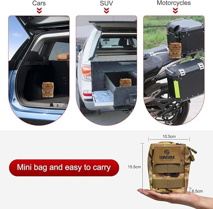 SUNSOUL Portable Tire Repair Kit with Plugs, Heavy Duty Tire Plug Kit, 40PCS Flat Tire Emergency Repair Tool for Car, Motorcycle, Truck, ATV, UTV, RV, Tractor