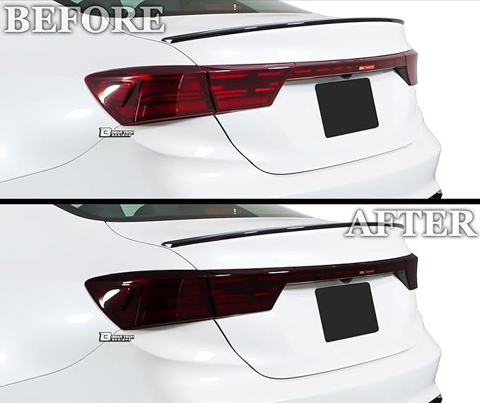 BOGAR TECH DESIGNS Full Headlight Taillight Reflector Sidemarker Head Tail Light Tint Kit Compatible with Kia Forte 2022-2024, Dark Smoke