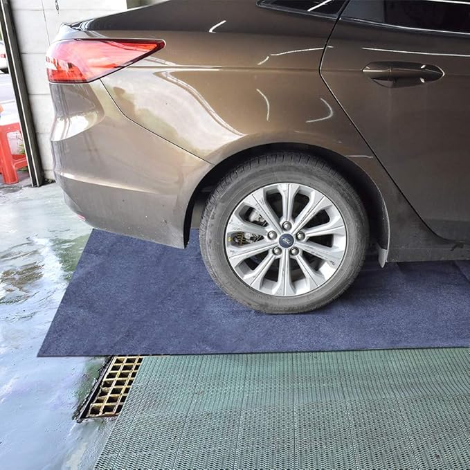 Garage Floor Mat,Absorbent Fabric,Anti-slip and Waterproof Backing,Washable,Garage and Shop Parking Mats(16.7 Feet x 6.7 Feet)