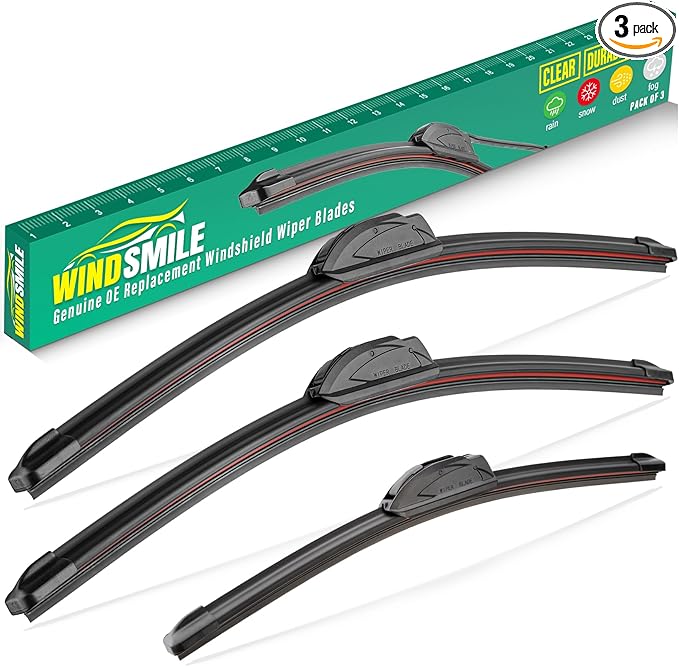 26" 18" 14" Windshield Wiper Blades Replacement for Honda Civic Hatchback 2017 2018 2019 2020 2021 Premium All Weather Front Rear Wipers Set - OEM Quality (Pack of 3)