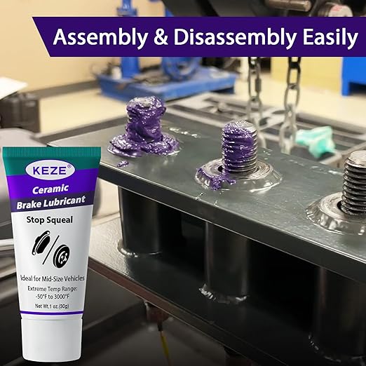 Keze Ceramic Brake Lubricant Grease Break Caliper Lube for Sliding Pin Parts Pad Superior Heat Resistance,Prevents Seizing Stops Squeaking,1 oz-3 Pack