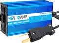 12 Amp 36 Volt Golf Cart Battery Charger for Yamaha EZGO (Lead-Acid) Club Car,12 Amp Smart Charger with Trickle Charge,Crowfoot Plug,36 Volt Golf cart Charger