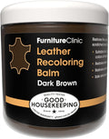 The Original Leather Recoloring Balm by Furniture Clinic - Dark Brown Leather Dye for Furniture, Couches & Car Seats - Restore Scratched, Faded, & Damaged Surfaces