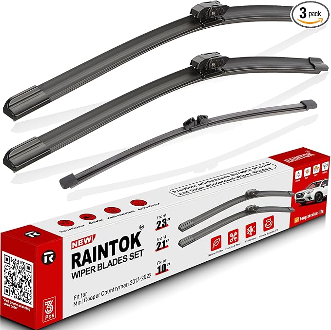 Windshield Wiper Blades Replacement for 2017-2022 Mini Cooper Countryman Original Factory Quality Front Rear Wipers Blade Set for My Car - 23" 21" 10" (Pack of 3)