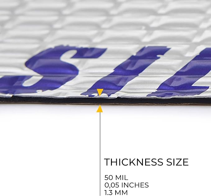 Siless 50 mil (1.3mm) 52 sqft Car Sound Deadening mat - Butyl Automotive Sound Deadener - Noise Insulation and Vibration Dampening Material ( 52 sqft)