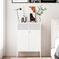 2 Mesh Door Metal Storage Cabinet with Adjustable Shelves, Multipurpose White Storage Cabinet, 3-Tier Office Cabinet,Metal Storage Cabinet for Office Home,Hallway (White, 47''H)
