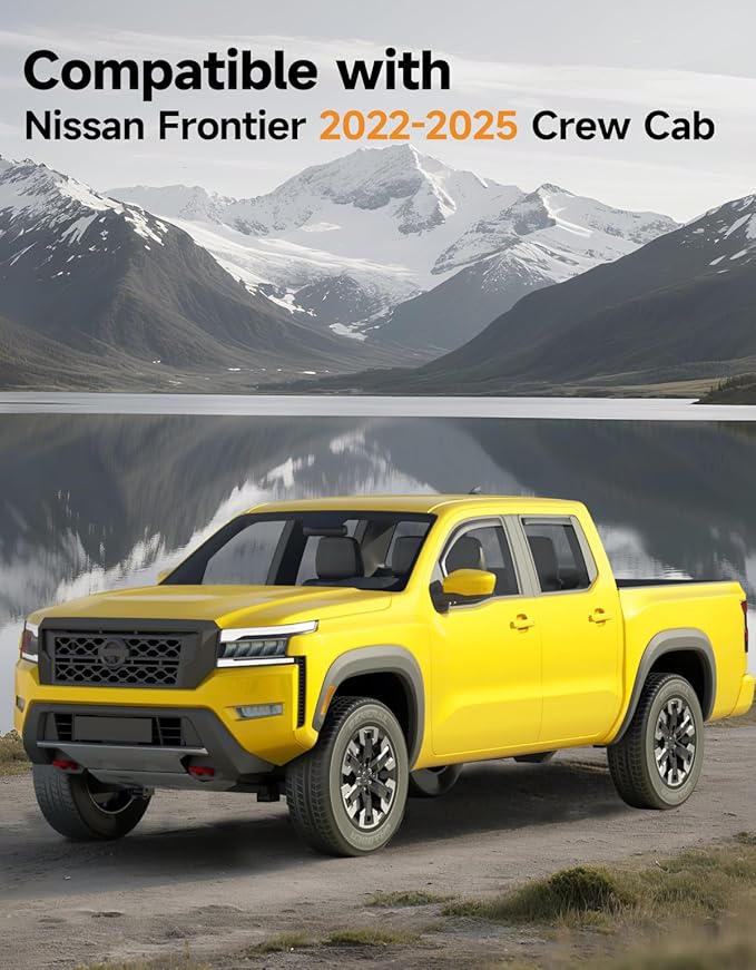 in-Channel Window Rain Guards Fit for Truck Nissan Frontier 2022-2025 Crew Cab Extra Durable Window Deflectors Vent Visors Shades Car Accessories Visors Rain Guards