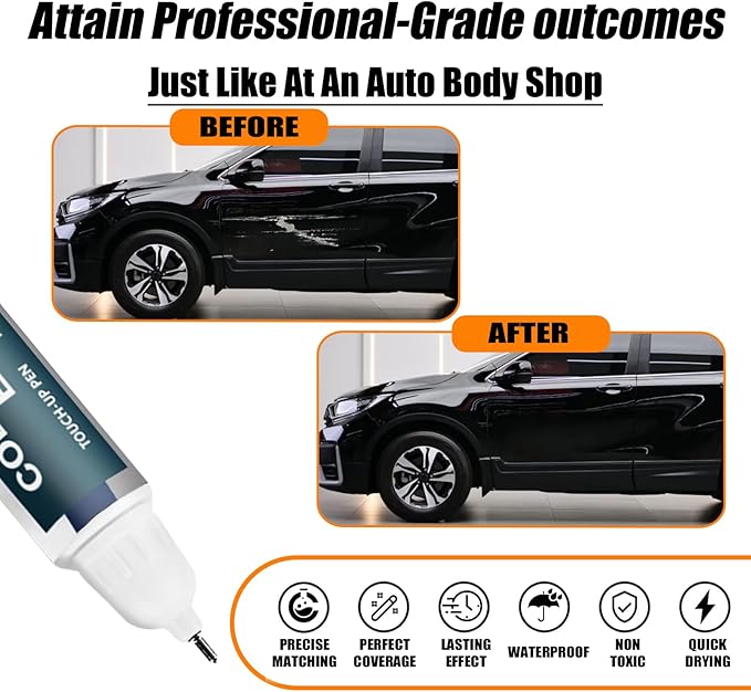 Crystal Black Pearl(NH-731P) Touch Up Paint Compatible with Honda, Car Paint Pen Scratch Repair Two-In-One Touch Up Paint, Premium Car Scratch Remover for Deep Scratches