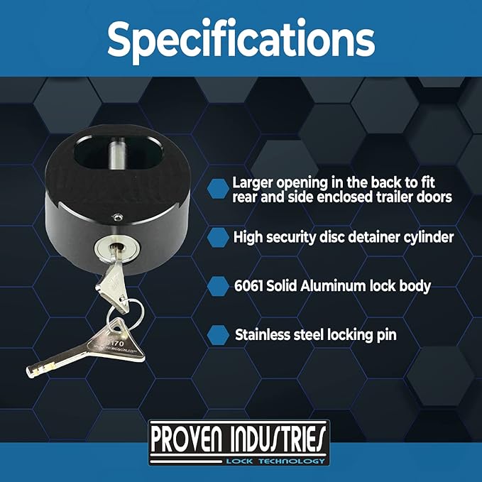 Proven Industries Model 400XL Puck-Lock Set, Made in The USA, Pack of 2, (Black)